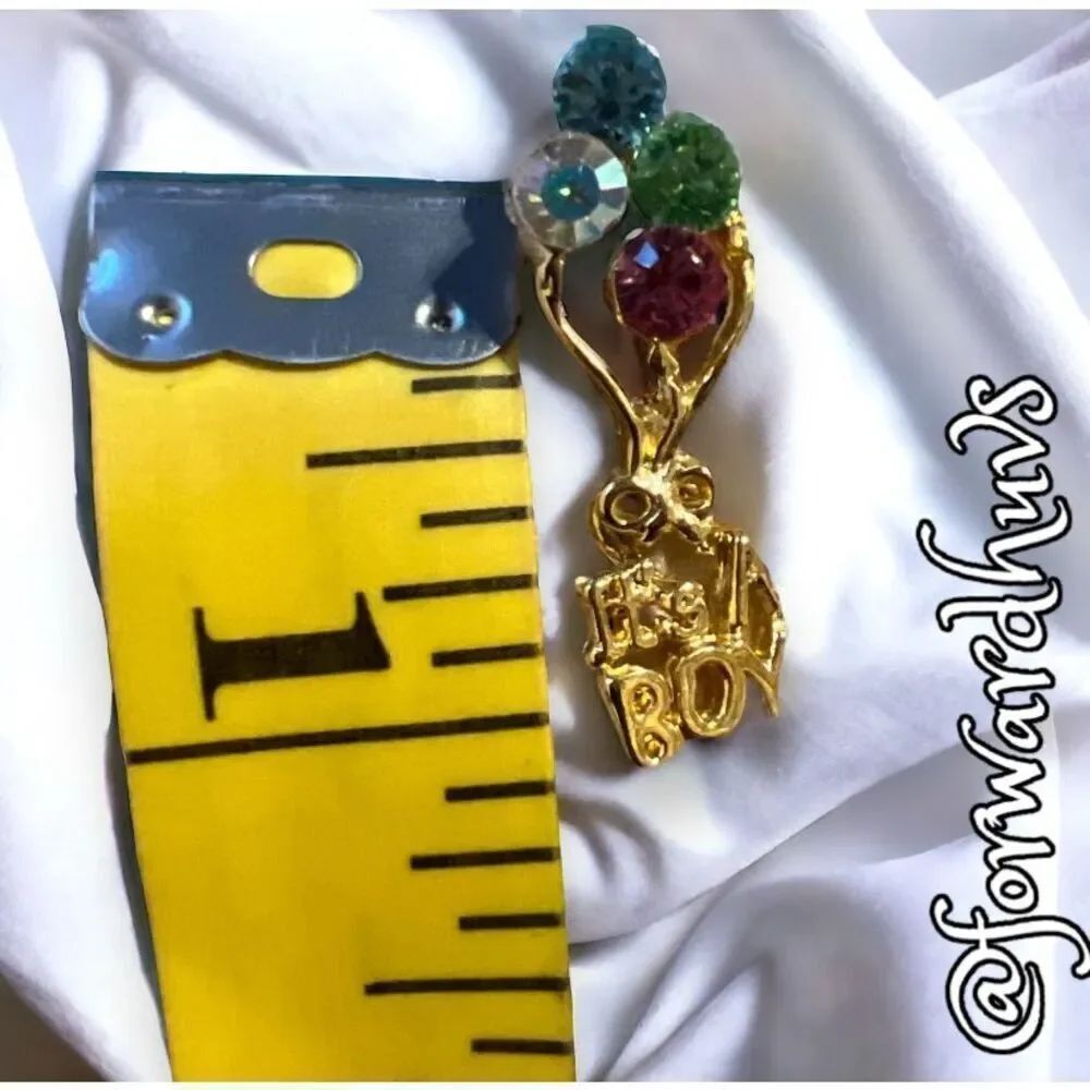 "It's A Boy" Balloon Rhinestone Pin - Picture 7 of 8